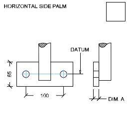 Handrail Standards Horizontal Side Palm dimensions